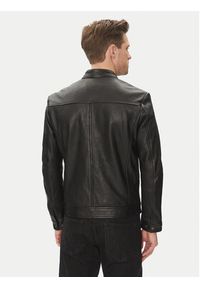 Serge Pariente Kurtka skórzana RETRO Czarny Slim Fit. Kolor: czarny. Materiał: skóra. Styl: retro #6