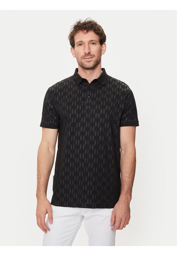 Karl Lagerfeld - KARL LAGERFELD Polo 745070 542251 Czarny Regular Fit. Typ kołnierza: polo. Kolor: czarny. Materiał: bawełna