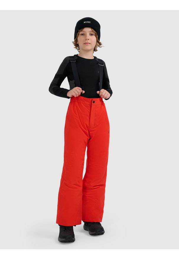 4f - 4F Spodnie narciarskie membrana 5000 chłopięce - czerwone 146 (10-11 lat). Kolor: czerwony. Materiał: poliester, materiał. Wzór: gładki. Sezon: lato. Sport: narciarstwo