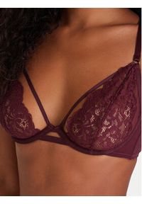 Hunkemöller Biustonosz z fiszbiną 302379 Bordowy. Kolor: czerwony. Materiał: syntetyk