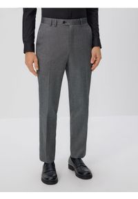 Reserved - Garniturowe spodnie w kant - czarny. Kolor: czarny. Materiał: wiskoza, tkanina #1