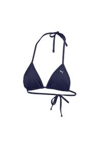 Damski trójkątny góra od bikini Puma, granatowy. Kolor: niebieski. Materiał: poliester