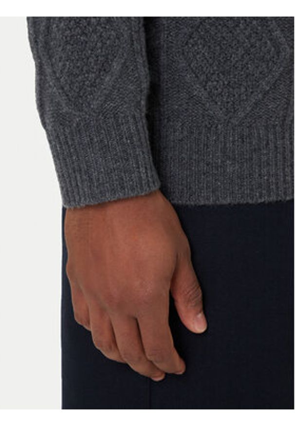 TOMMY HILFIGER - Tommy Hilfiger Golf MW0MW40914 Szary Regular Fit. Typ kołnierza: golf. Kolor: szary. Materiał: wełna