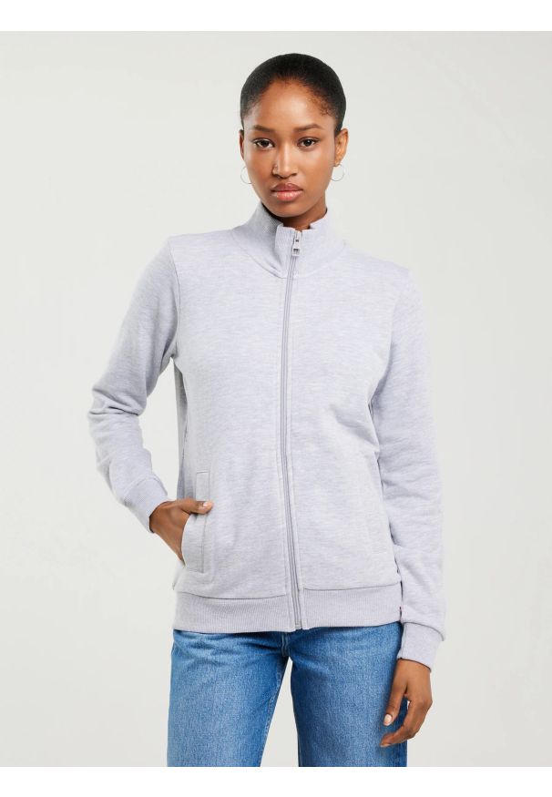 Big-Star - Bluza damska ze stójką szara Chita 901. Typ kołnierza: kołnierzyk stójkowy. Kolor: szary. Materiał: żakard, bawełna