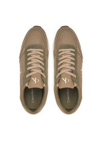 Calvin Klein Jeans Sneakersy Runner Sock Laceup Mg Canvas YM0YM01217 Zielony. Kolor: zielony. Materiał: materiał #4