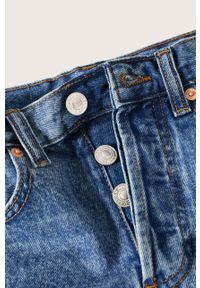 Mango Kids szorty jeansowe dziecięce Dark gładkie. Okazja: na co dzień. Stan: podwyższony. Kolor: niebieski. Materiał: jeans. Wzór: gładki. Styl: casual #3