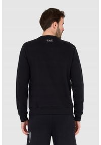 EA7 Emporio Armani - EA7 Czarna bluza męska z niebieskim logo, Rozmiar S. Kolor: czarny #6