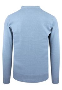 Bawełniany Sweter Męski, Rozpinany (Kardigan) - Pako Jeans - Niebieski. Okazja: na spotkanie biznesowe, do pracy. Kolor: niebieski. Materiał: bawełna. Styl: biznesowy, klasyczny #3