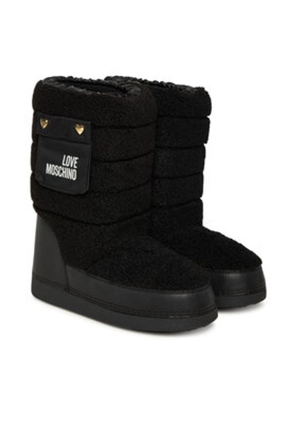 Love Moschino - LOVE MOSCHINO Śniegowce JA24452G0NISM00A Czarny. Kolor: czarny. Materiał: materiał