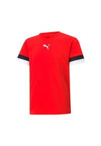 Męska koszulka piłkarska Jersey Puma Team Rise. Kolor: czarny, wielokolorowy, czerwony. Materiał: jersey. Sport: piłka nożna