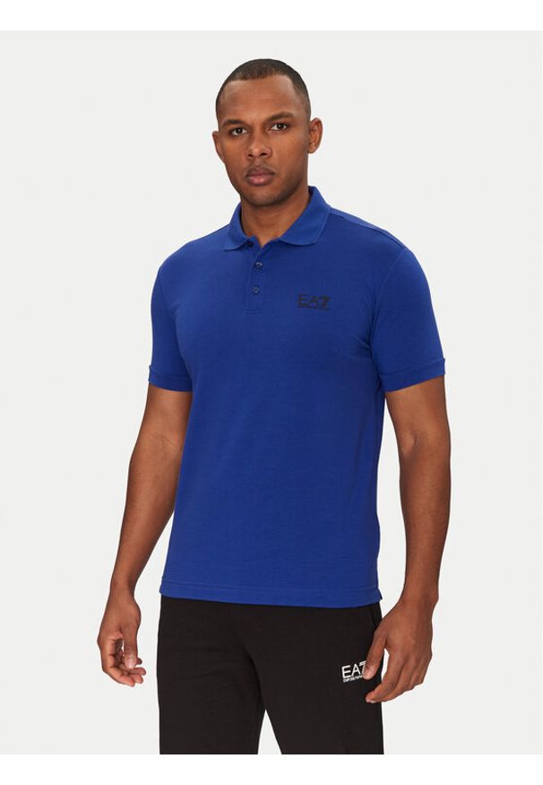 EA7 Emporio Armani Polo 8NPF14 PJVQZ UA031 Niebieski Regular Fit. Typ kołnierza: polo. Kolor: niebieski. Materiał: bawełna