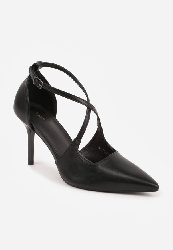 Renee - Czarne Szpilki VICES z Paseczkami w Kształcie Litery X Alethise. Nosek buta: szpiczasty. Zapięcie: pasek. Kolor: czarny. Wzór: paski. Obcas: na szpilce. Styl: elegancki, glamour. Wysokość obcasa: średni