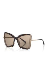 Tom Ford - TOM FORD - Brązowe okulary przeciwsłoneczne Gia. Kolor: brązowy. Materiał: materiał #6