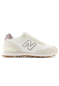 Buty damskie New Balance WL515SO3 – beżowe. Okazja: na co dzień. Kolor: beżowy. Materiał: guma, syntetyk, zamsz, materiał, skóra. Szerokość cholewki: normalna. Wzór: nadruk, motyw zwierzęcy