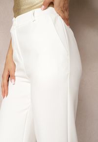 Renee - Białe Garniturowe Spodnie High Waist z Kieszeniami Blathe. Stan: podwyższony. Kolor: biały #5