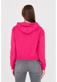 MOSCHINO Różowa damska bluza z kapturem i lampasami, Rozmiar S. Typ kołnierza: kaptur. Kolor: różowy #3