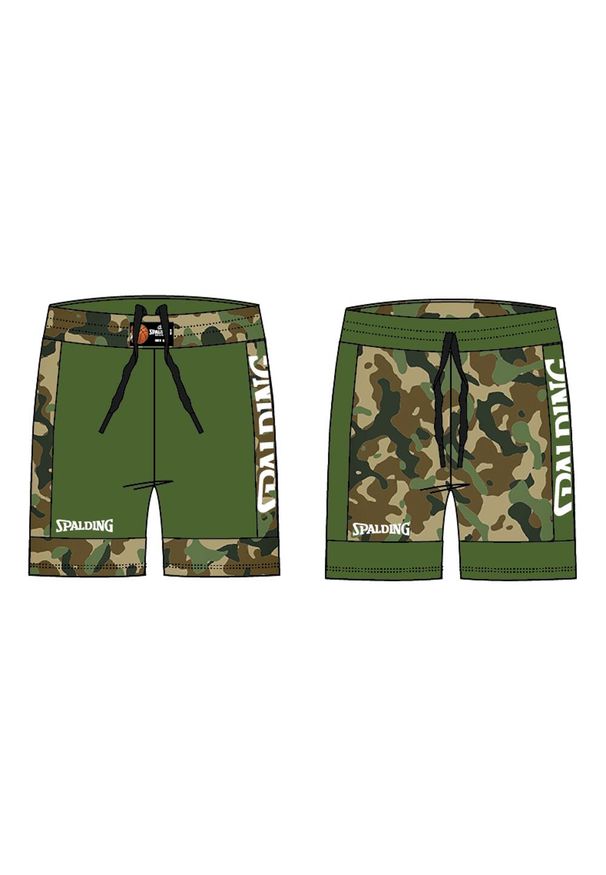 SPALDING - Spodenki koszykarskie Spalding Reversible Dwustronne. Kolor: wielokolorowy, brązowy, zielony. Sport: koszykówka