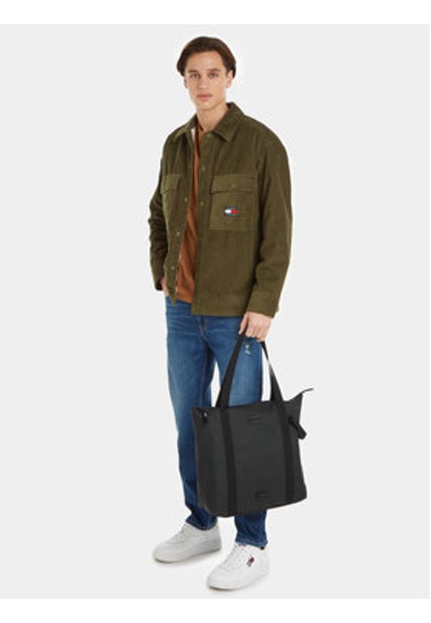 Tommy Jeans Torba Tjm To Go Tote AM0AM11635 Czarny. Kolor: czarny. Materiał: skóra