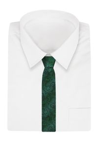Męski Krawat Angelo di Monti - Zielony w Kwiaty. Kolor: zielony. Materiał: tkanina. Wzór: kwiaty. Styl: wizytowy, elegancki #2