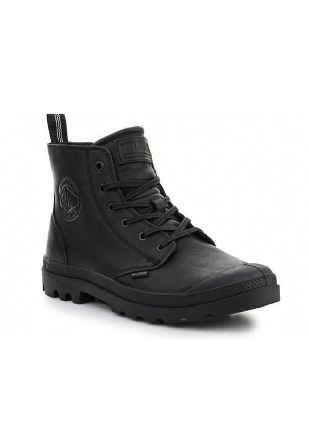Buty do chodzenia męskie Palladium Pampa Zip Lth. Wysokość cholewki: za kostkę. Zapięcie: sznurówki. Kolor: czarny. Materiał: syntetyk, materiał. Szerokość cholewki: normalna. Sport: turystyka piesza