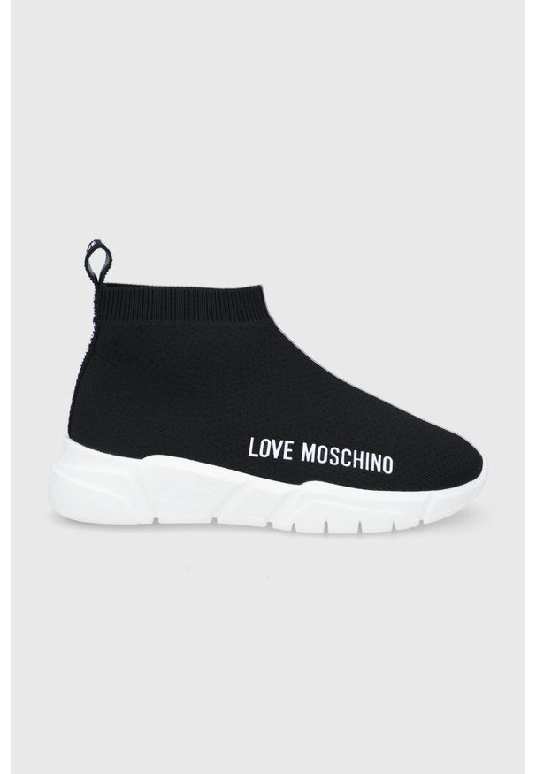 Love Moschino buty kolor czarny. Nosek buta: okrągły. Kolor: czarny. Materiał: guma. Obcas: na platformie