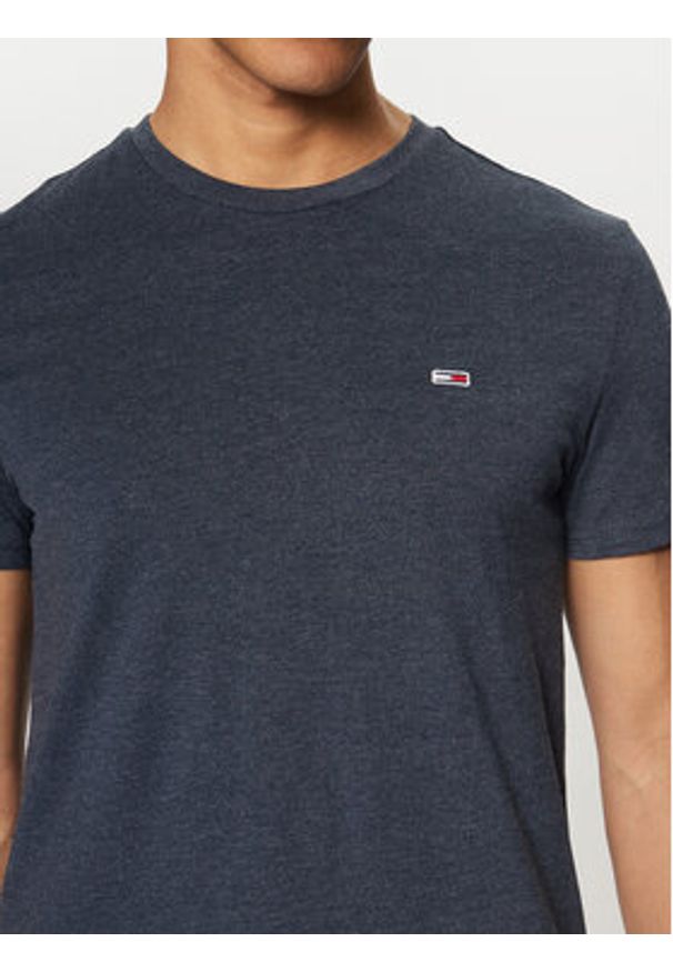 Tommy Jeans T-Shirt Jaspe DM0DM20363 Granatowy Slim Fit. Kolor: niebieski. Materiał: bawełna