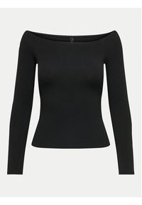 only - ONLY Bluzka Glamour 15339763 Czarny Slim Fit. Kolor: czarny. Materiał: syntetyk. Styl: glamour #5