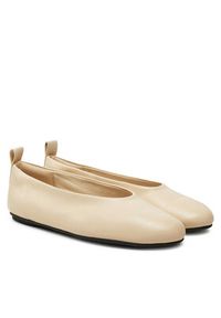 Calvin Klein Jeans Baleriny Ballerina Leather YW0YW01803 Beżowy. Kolor: beżowy. Materiał: skóra #3
