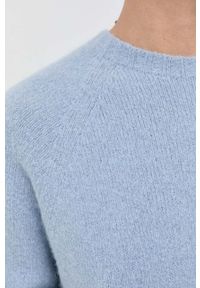 Weekend Max Mara sweter z domieszką wełny damski kolor niebieski. Kolor: niebieski. Materiał: wełna. Długość rękawa: raglanowy rękaw. Styl: klasyczny #2