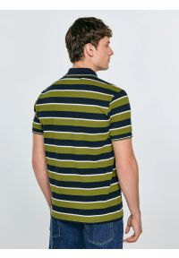 Big-Star - Koszulka męska polo w paski granatowo-zielona Seulis 301. Okazja: na co dzień. Typ kołnierza: polo. Kolor: zielony. Materiał: dzianina, bawełna, jeans, żakard. Wzór: paski. Styl: casual, elegancki, sportowy, klasyczny #3