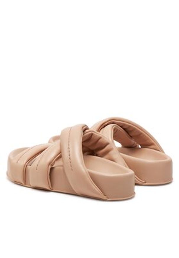 AGL Klapki Jane D685001PGSOFTY0551 Beżowy. Kolor: beżowy. Materiał: skóra