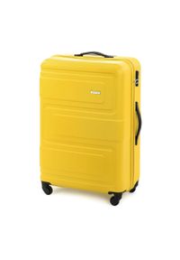 Wittchen - Duża walizka z ABS-u tłoczona. Kolor: żółty. Materiał: guma. Wzór: geometria. Styl: klasyczny #3