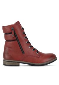 Rieker Botki 72212-35 Czerwony. Kolor: czerwony. Materiał: materiał