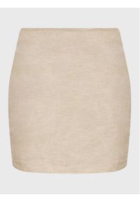 Gina Tricot Spódnica mini 19942 Beżowy Regular Fit. Kolor: beżowy. Materiał: bawełna