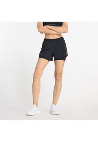 Spodenki damskie New Balance WS41287BK – czarne. Kolor: czarny. Materiał: poliester, materiał, elastan. Sport: fitness #1