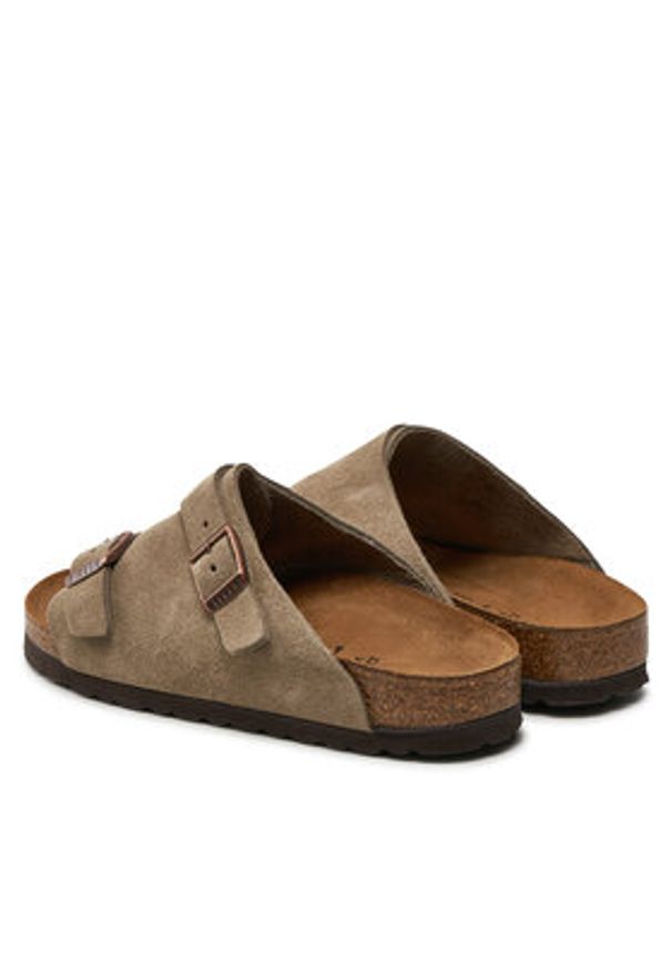 Birkenstock Klapki Zürich 50463 Brązowy. Kolor: brązowy. Materiał: skóra