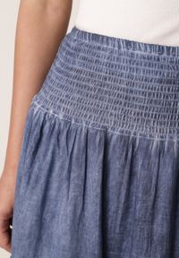 Born2be - Niebieska Spódnica z Bawełny z Wysokim Stanem Stylizowana na Jeansową Ealread. Okazja: do pracy, na co dzień, na spacer. Stan: podwyższony. Kolor: niebieski. Materiał: bawełna, jeans. Wzór: gładki. Styl: elegancki, casual #6