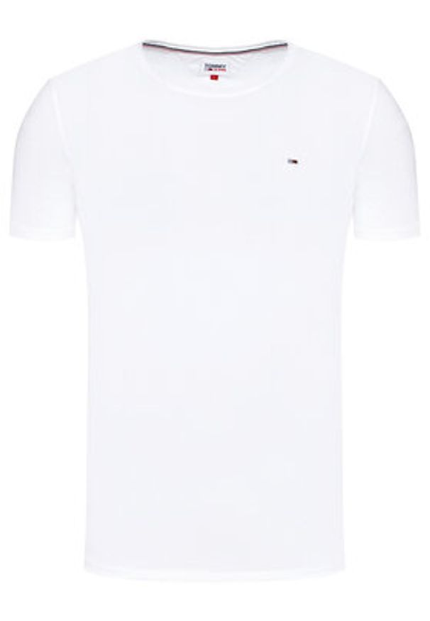 Tommy Jeans T-Shirt Jaspe Biały Slim Fit. Kolor: biały. Materiał: syntetyk