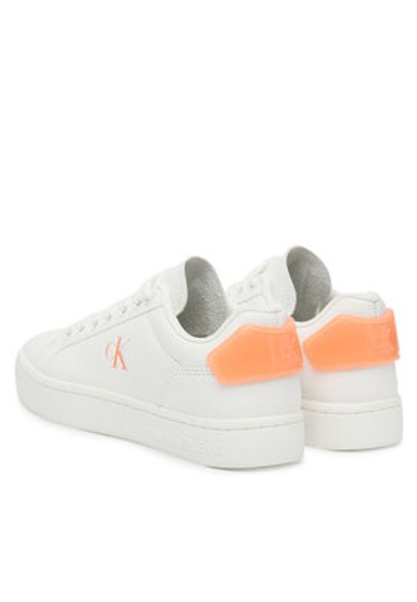 Calvin Klein Jeans Sneakersy Classic Cupsole Ru Patch Lth Wn YW0YW01845 Biały. Kolor: biały. Materiał: skóra