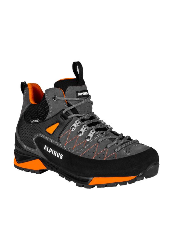 Buty trekkingowe dla dorosłych Alpinus The Ridge Mid Pro. Kolor: szary, pomarańczowy, wielokolorowy. Styl: sportowy. Sport: turystyka piesza