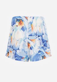 Renee - Jasnoniebieskie Spódnico-Szorty High Waist w Kwiaty Delliena. Okazja: na co dzień. Stan: podwyższony. Kolor: niebieski. Wzór: kwiaty. Styl: casual, elegancki #3