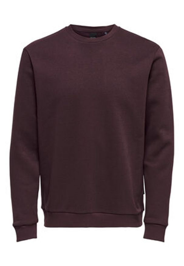 Only & Sons Bluza 22018683 Bordowy Regular Fit. Kolor: czerwony. Materiał: bawełna