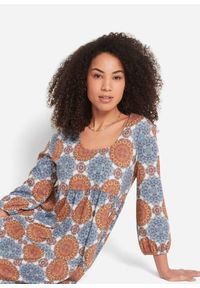 bonprix - Sukienka shirtowa z lejącego materiału z wiskozą. Kolor: niebieski. Materiał: wiskoza, materiał. Wzór: nadruk #3