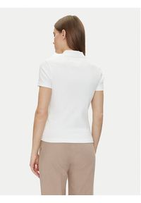 TOMMY HILFIGER - Tommy Hilfiger Polo Slim Gold Button Polo Ss WW0WW45436 Biały Regular Fit. Typ kołnierza: polo. Kolor: biały. Materiał: bawełna #4