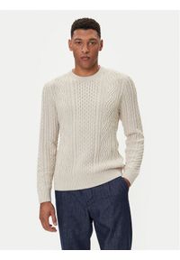 Jack & Jones - Jack&Jones Sweter Blusean 12283486 Beżowy Regular Fit. Kolor: beżowy. Materiał: bawełna