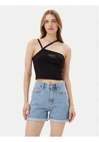 Volcom Top Stonezone B0112503 Czarny Slim Fit. Kolor: czarny. Materiał: bawełna