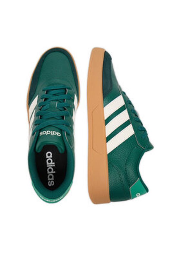 Adidas - adidas Sneakersy BREAKNET 3.0 JR3554 Zielony. Kolor: zielony. Materiał: skóra