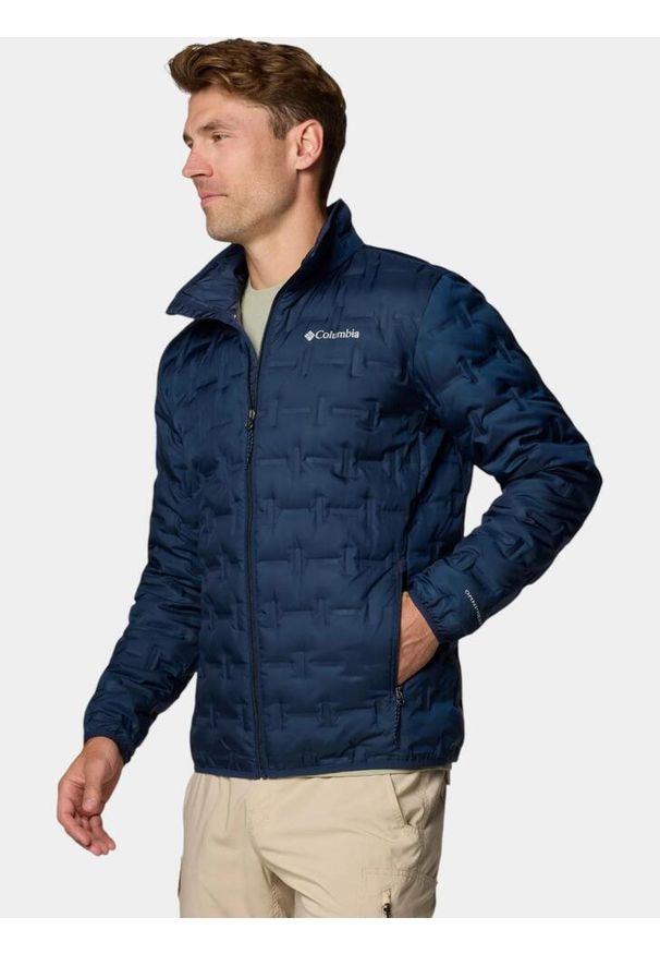 columbia - Kurtka Puchowa Męska Columbia Delta Ridge II. Kolor: niebieski. Materiał: puch. Sezon: jesień. Sport: turystyka piesza