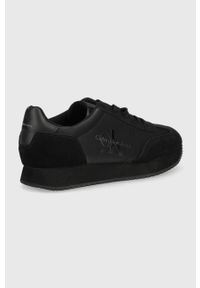 Calvin Klein Jeans buty kolor czarny. Nosek buta: okrągły. Zapięcie: sznurówki. Kolor: czarny. Materiał: skóra, guma