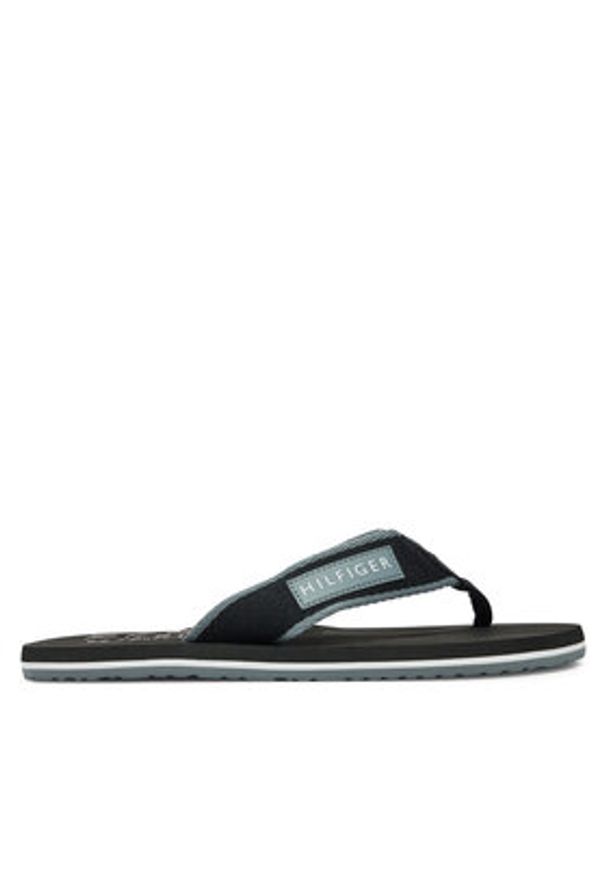 TOMMY HILFIGER - Tommy Hilfiger Japonki Patch Hilfiger Beach Sandal FM0FM05435 Czarny. Kolor: czarny. Materiał: materiał